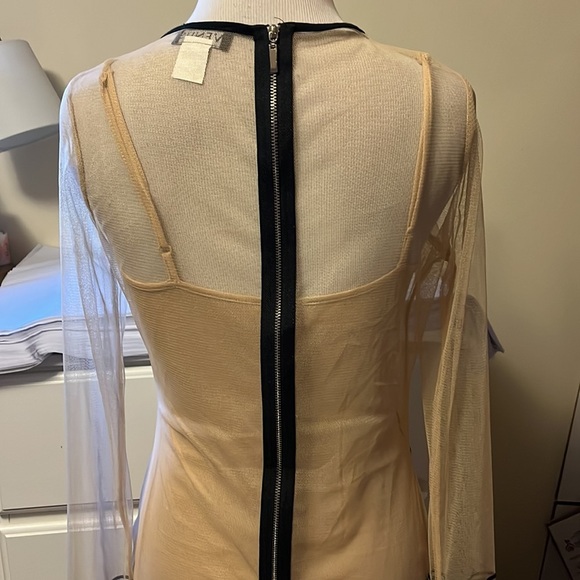 Venus long sleeve, sheer dress with camisole under layer and black detailing - Picture 5 of 11